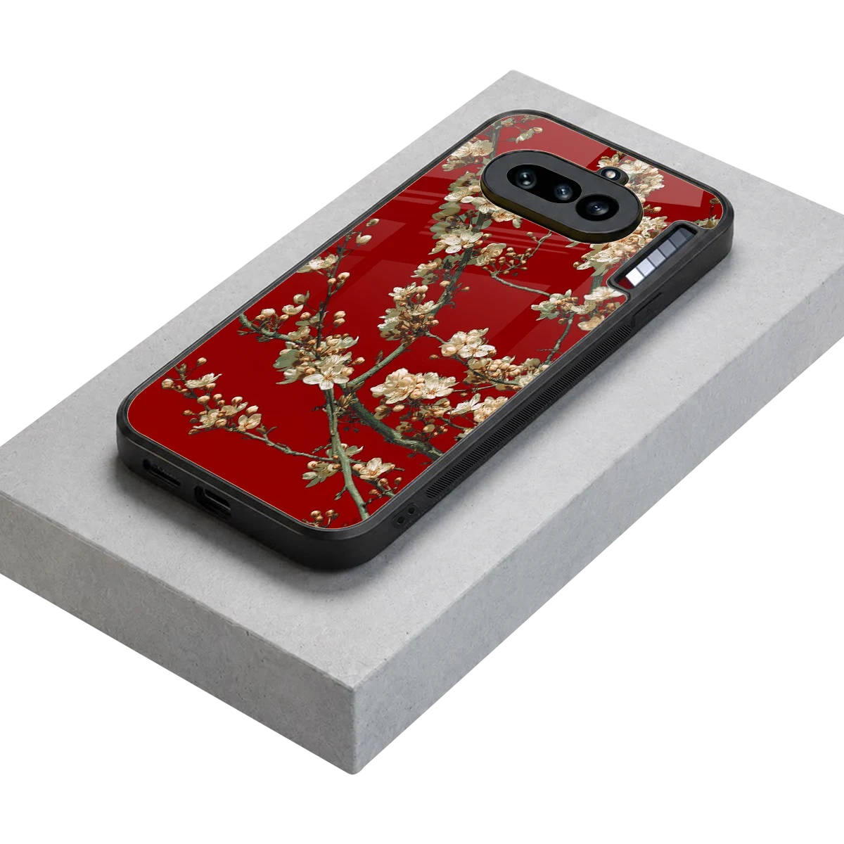 Scarlet Petals stylish phone case for nothing phone 4a | glossy glass and slim fit