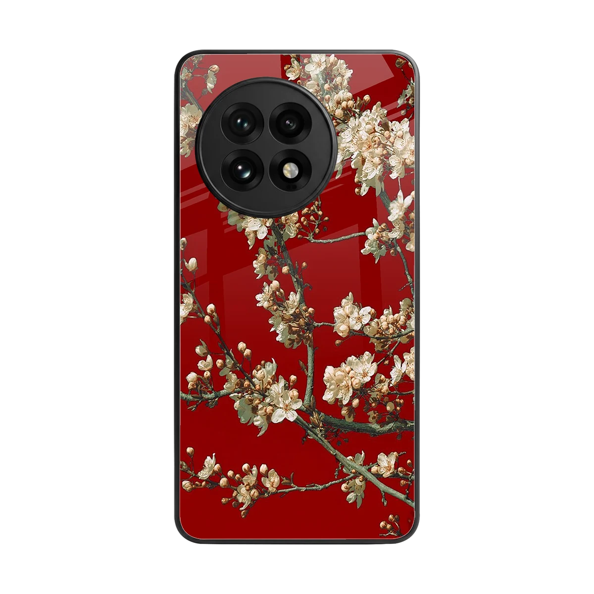 Scarlet Petals back phone cover | glass case for oneplus 13r