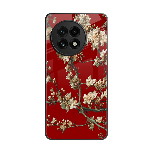 Scarlet Petals back phone cover | glass case for oneplus 13r