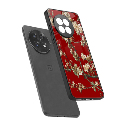 Scarlet Petals sleek oneplus 13r cover with tempered glass back and TPU edges