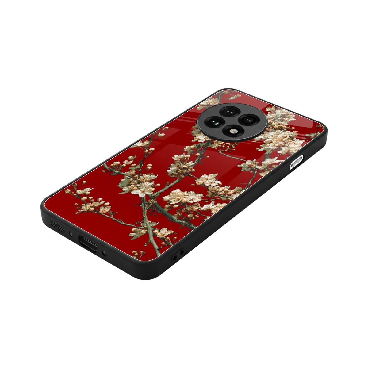 Scarlet Petals stylish phone case for oneplus 13r | glossy glass and slim fit