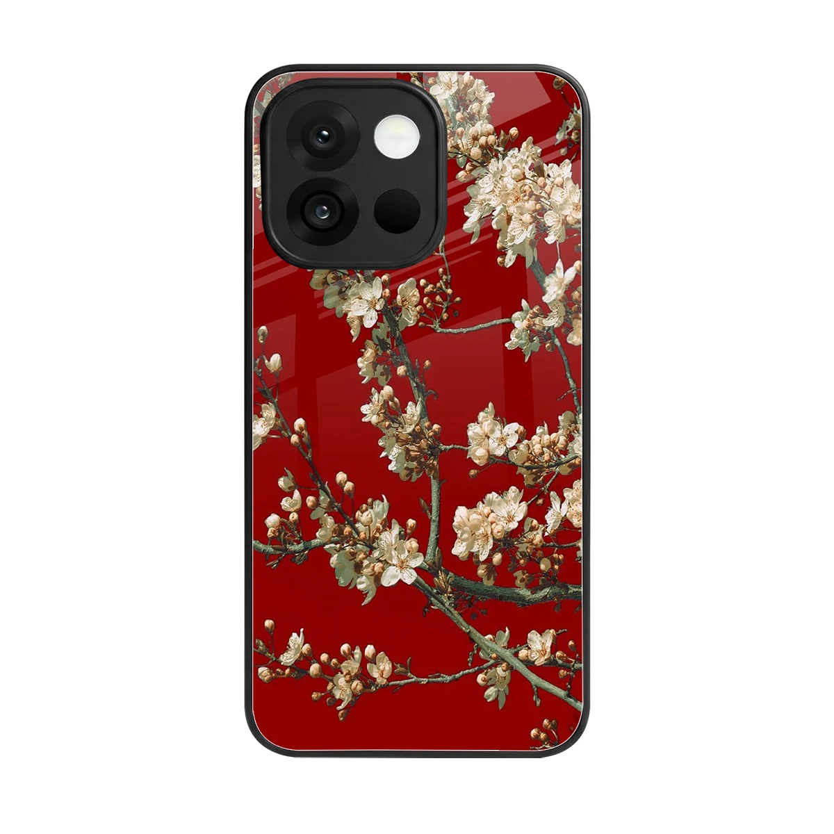 Scarlet Petals back phone cover | glass case for oneplus 13s