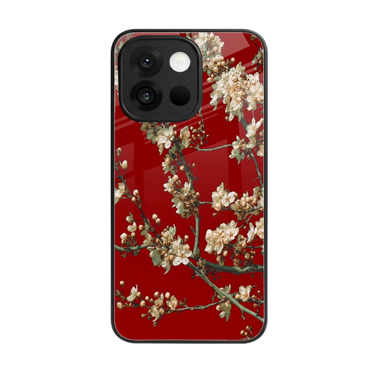 Scarlet Petals back phone cover | glass case for oneplus 13s