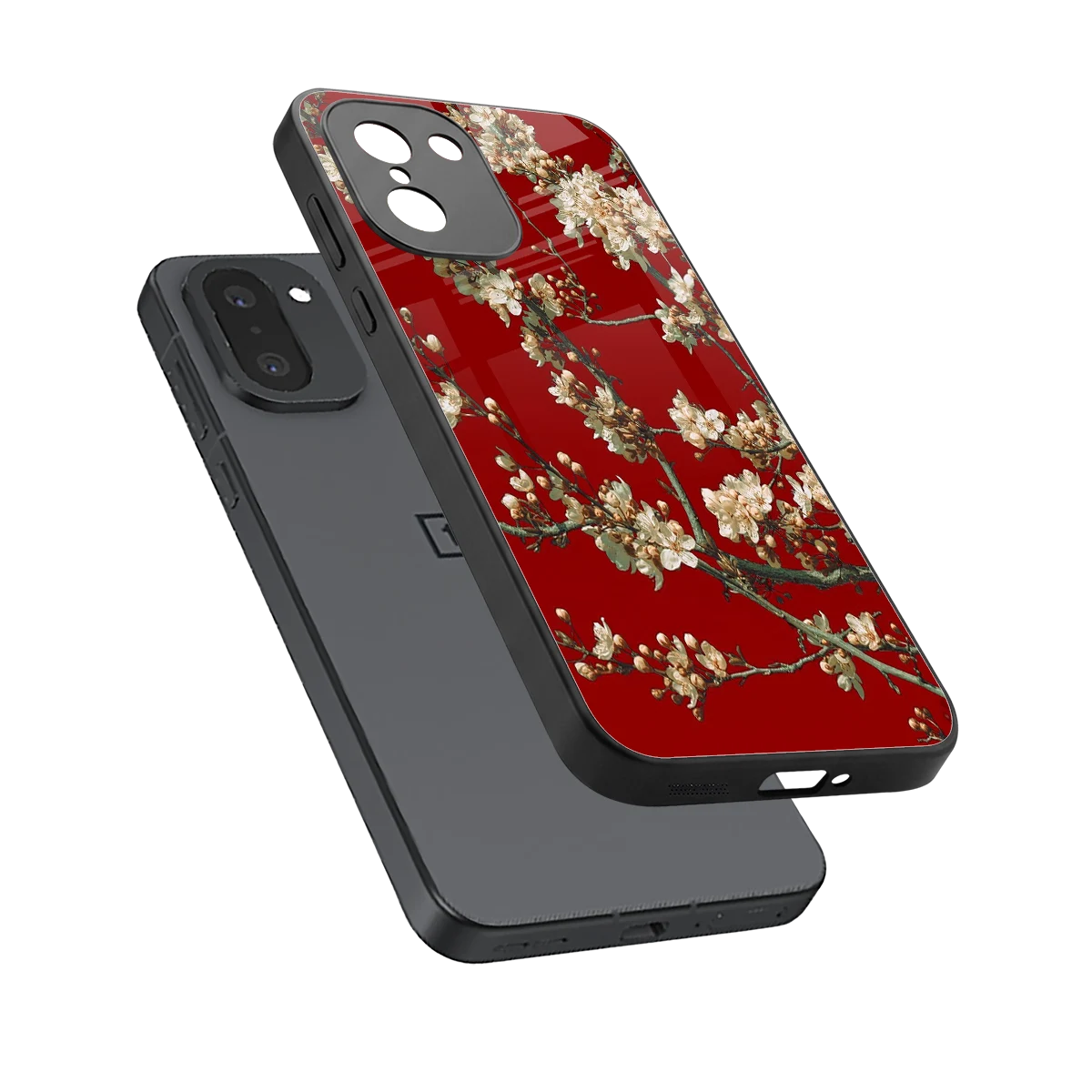 Scarlet Petals sleek oneplus 15r cover with tempered glass back and TPU edges