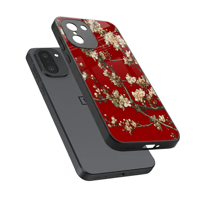 Scarlet Petals sleek oneplus 15r cover with tempered glass back and TPU edges