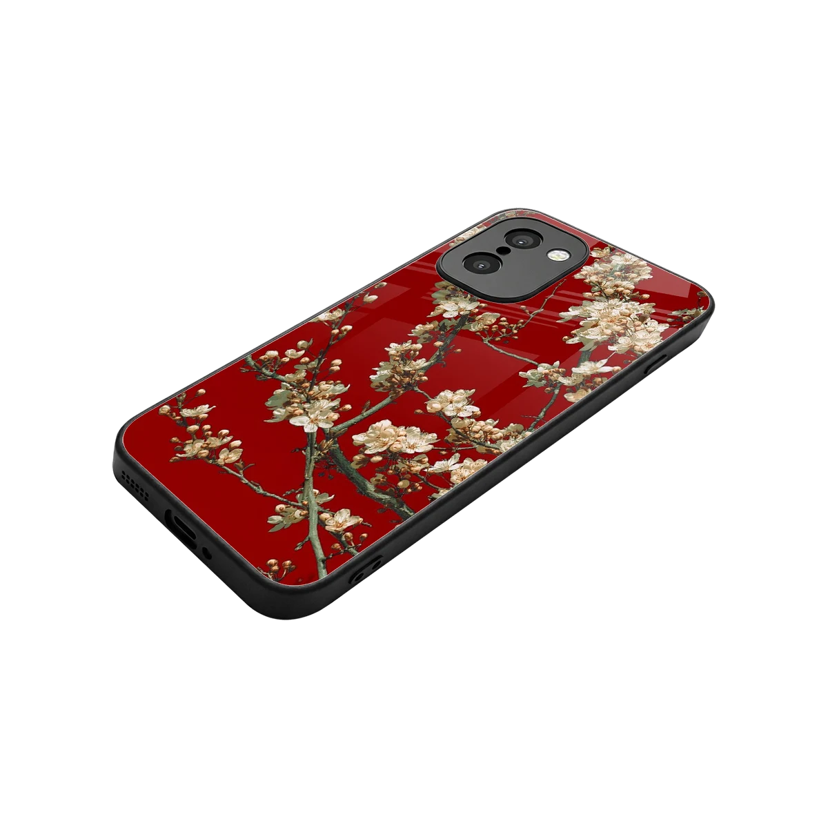 Scarlet Petals stylish phone case for oneplus 15r | glossy glass and slim fit