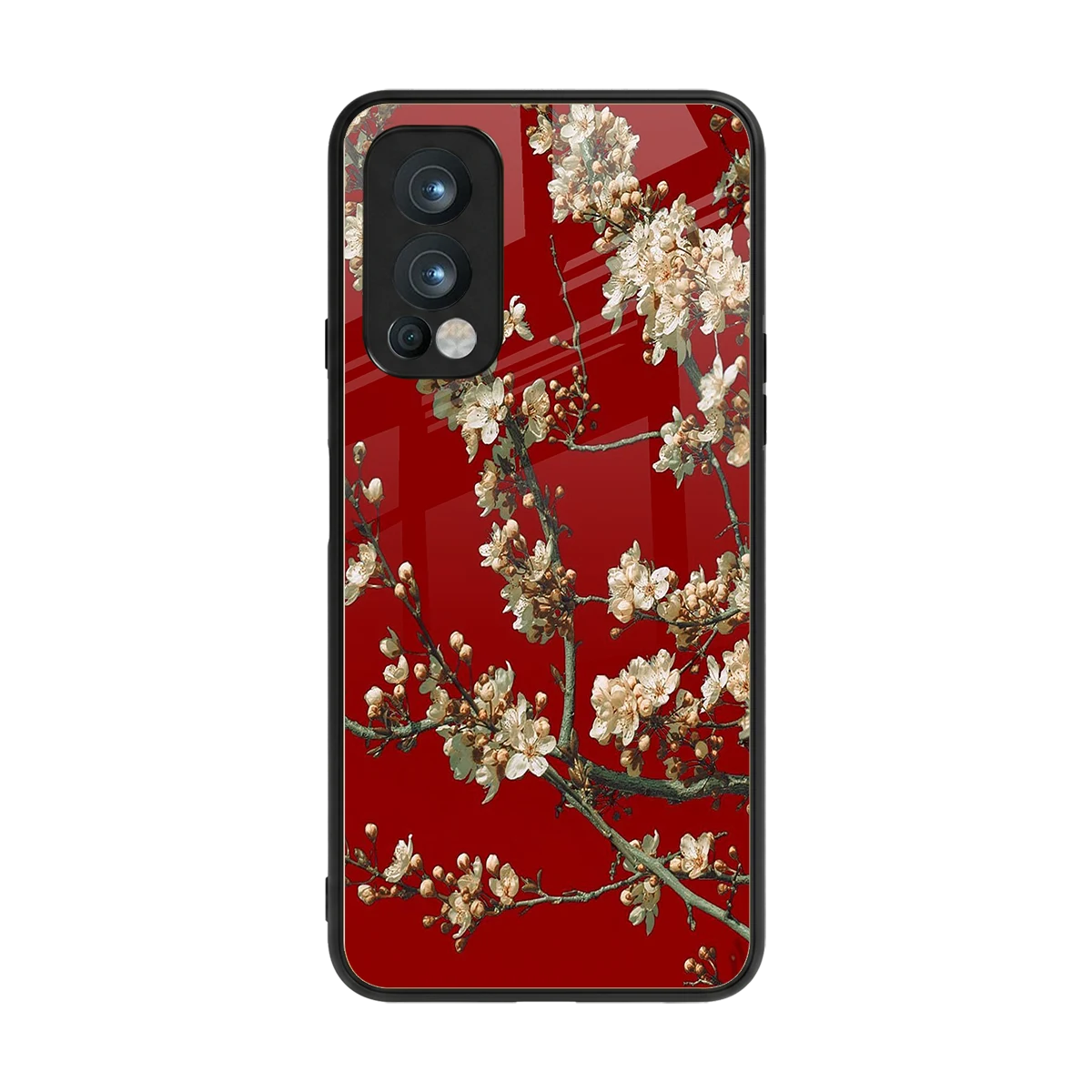 Scarlet Petals back phone cover | glass case for oneplus nord 2