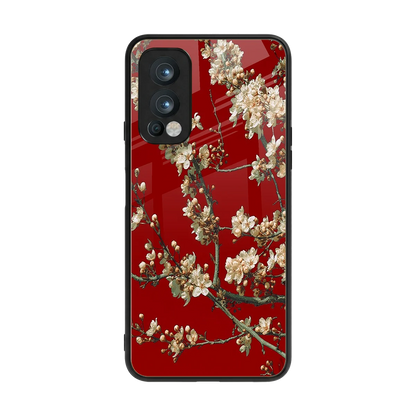 Scarlet Petals back phone cover | glass case for oneplus nord 2