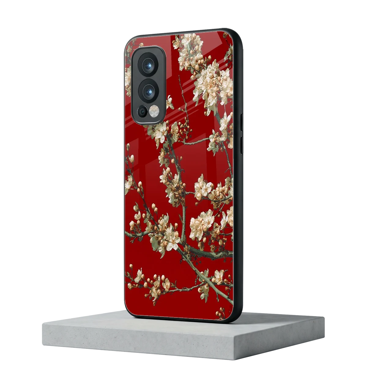 Scarlet Petals oneplus nord 2 mobile cover | shockproof glass phone case