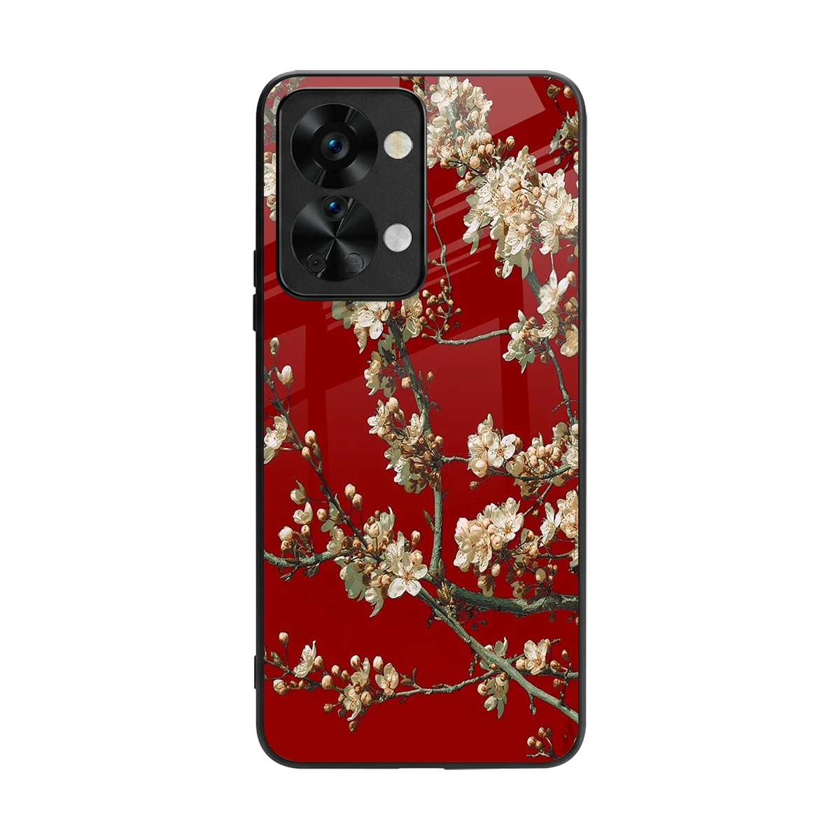 Scarlet Petals back phone cover | glass case for oneplus nord 2t