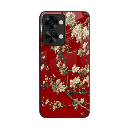 Scarlet Petals back phone cover | glass case for oneplus nord 2t