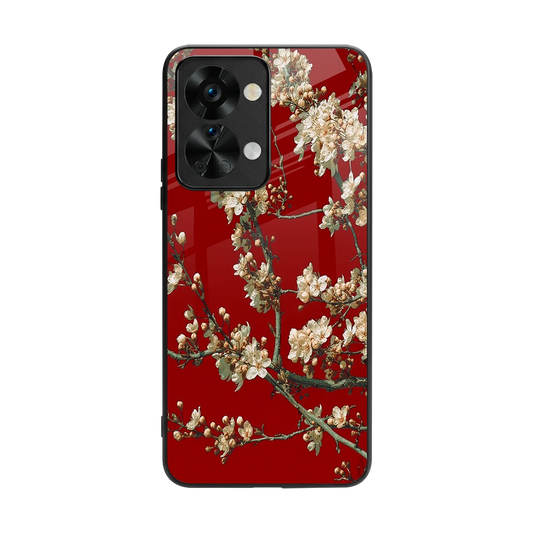 Scarlet Petals back phone cover | glass case for oneplus nord 2t