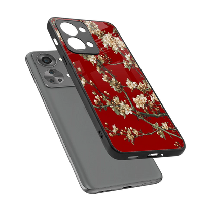 Scarlet Petals sleek oneplus nord 2t cover with tempered glass back and TPU edges