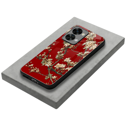 Scarlet Petals stylish phone case for oneplus nord 2t | glossy glass and slim fit