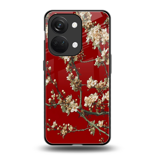 Scarlet Petals back phone cover | glass case for oneplus nord 3
