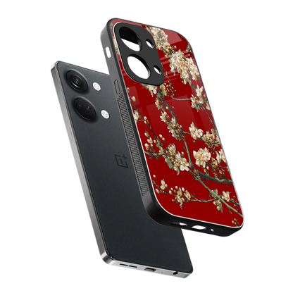 Scarlet Petals sleek oneplus nord 3 cover with tempered glass back and TPU edges