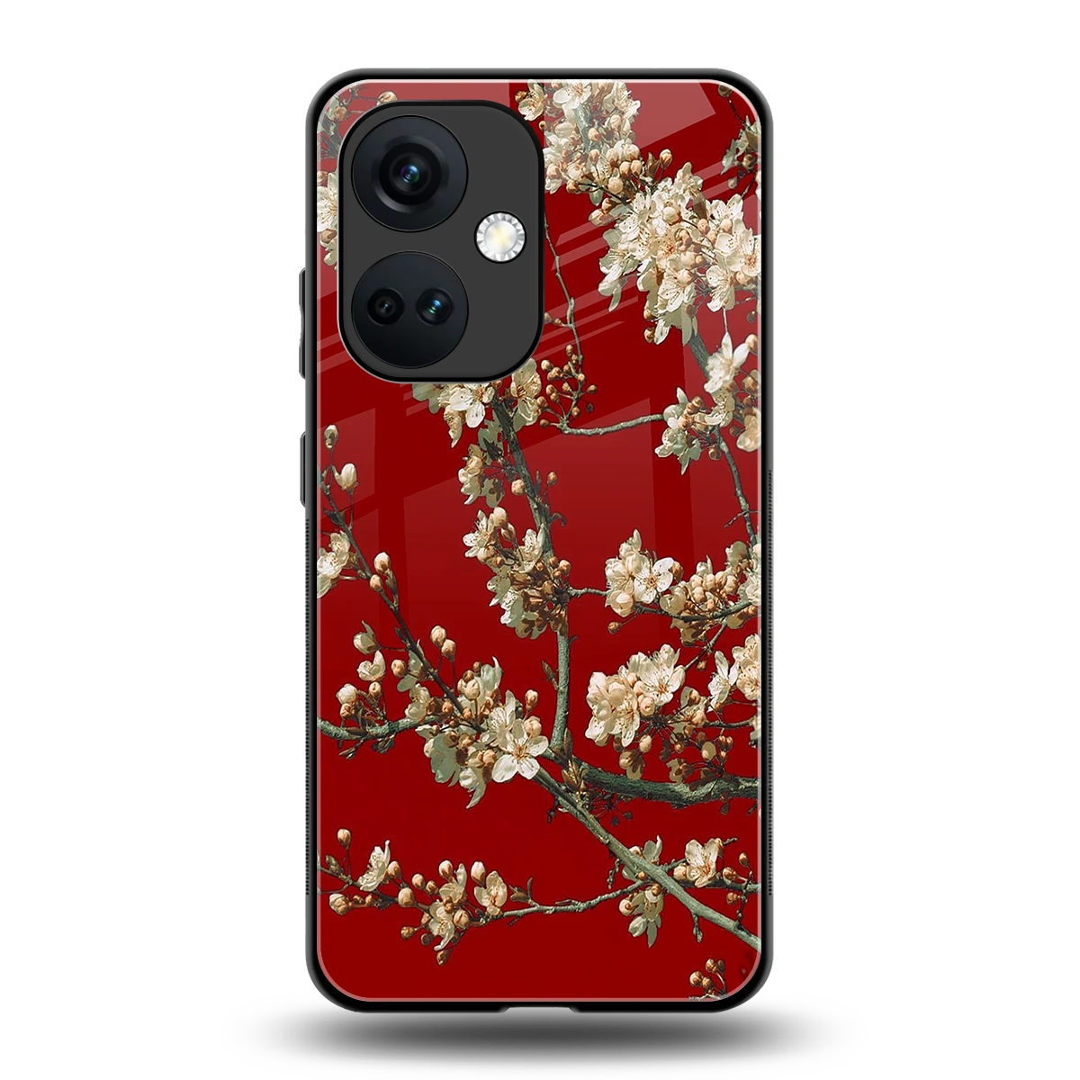 Scarlet Petals back phone cover | glass case for oneplus nord ce 3