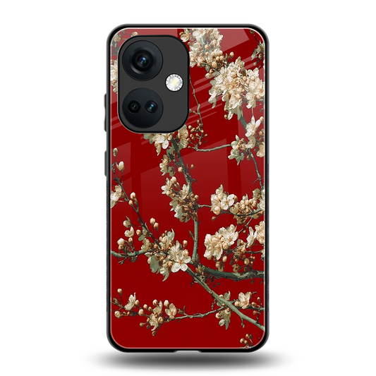 Scarlet Petals back phone cover | glass case for oneplus nord ce 3