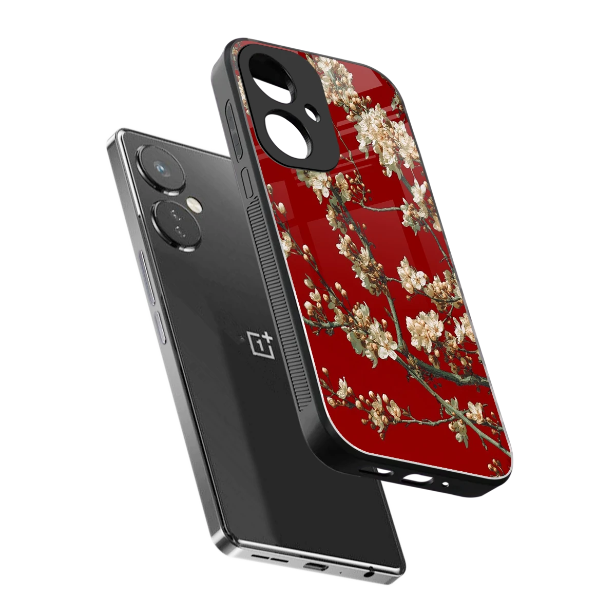 Scarlet Petals sleek oneplus nord ce 3 cover with tempered glass back and TPU edges