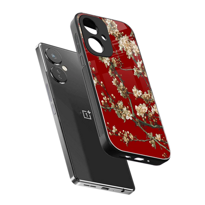 Scarlet Petals sleek oneplus nord ce 3 cover with tempered glass back and TPU edges
