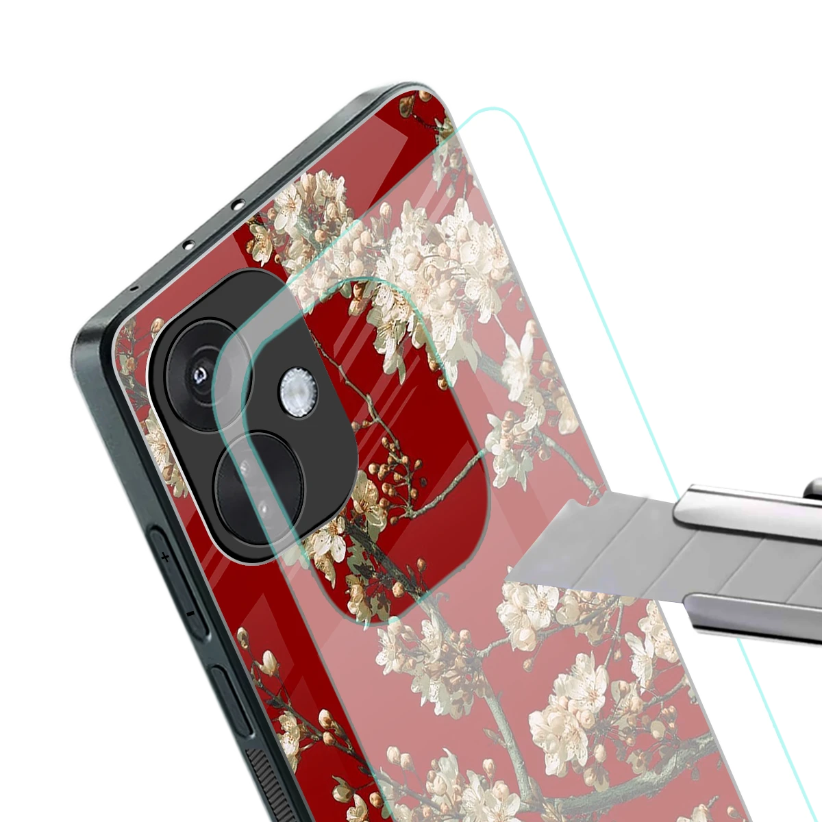 Scarlet Petals stylish phone case for oneplus nord ce 3 | glossy glass and slim fit