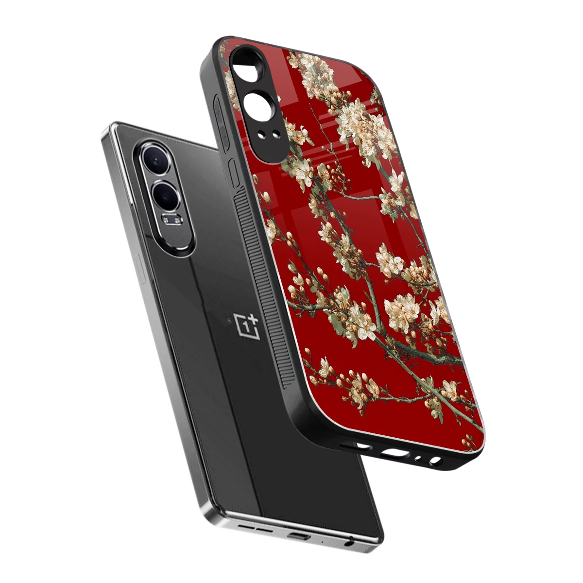 Scarlet Petals sleek oneplus nord ce 4 lite cover with tempered glass back and TPU edges