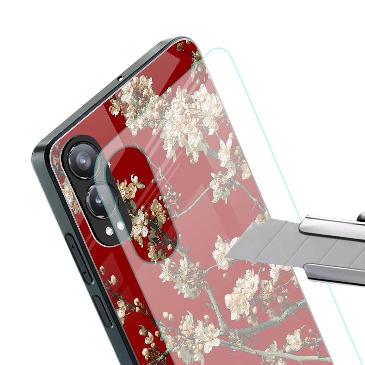 Scarlet Petals stylish phone case for oneplus nord ce 4 lite | glossy glass and slim fit