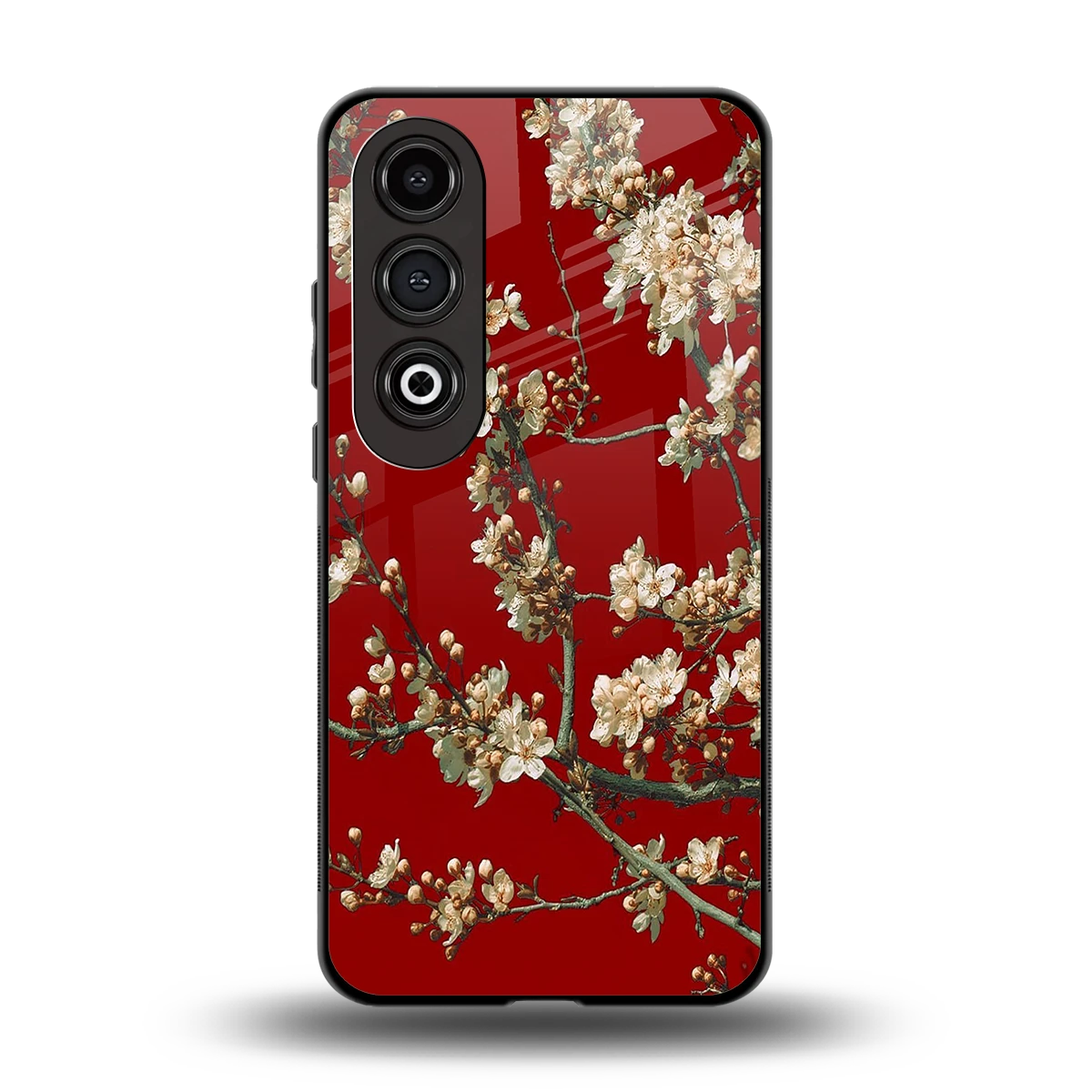 Scarlet Petals back phone cover | glass case for oneplus nord ce 4