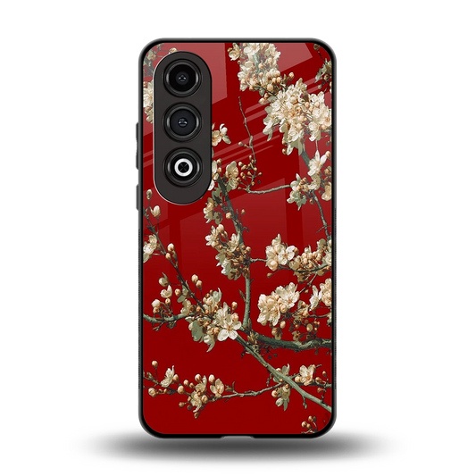 Scarlet Petals back phone cover | glass case for oneplus nord ce 4