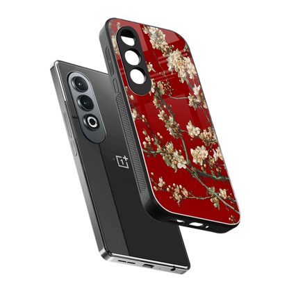 Scarlet Petals sleek oneplus nord ce 4 cover with tempered glass back and TPU edges