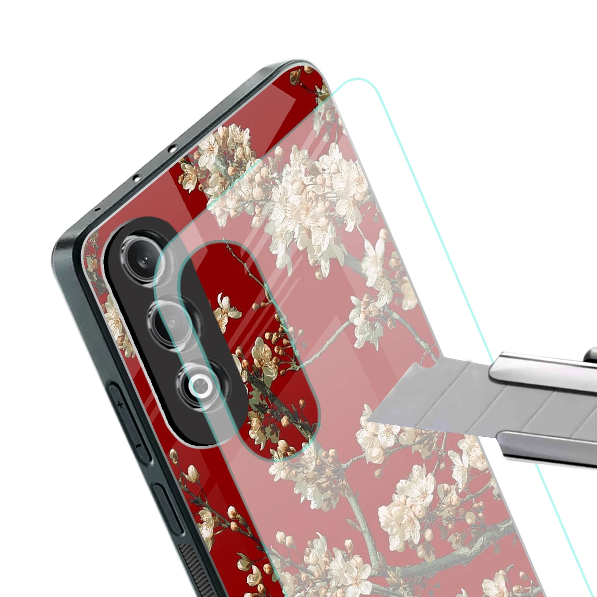 Scarlet Petals stylish phone case for oneplus nord ce 4 | glossy glass and slim fit