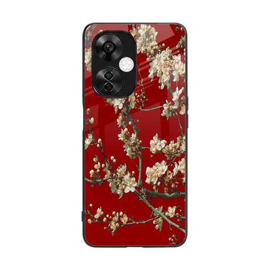 Scarlet Petals back phone cover | glass case for oneplus nord ce 3 lite