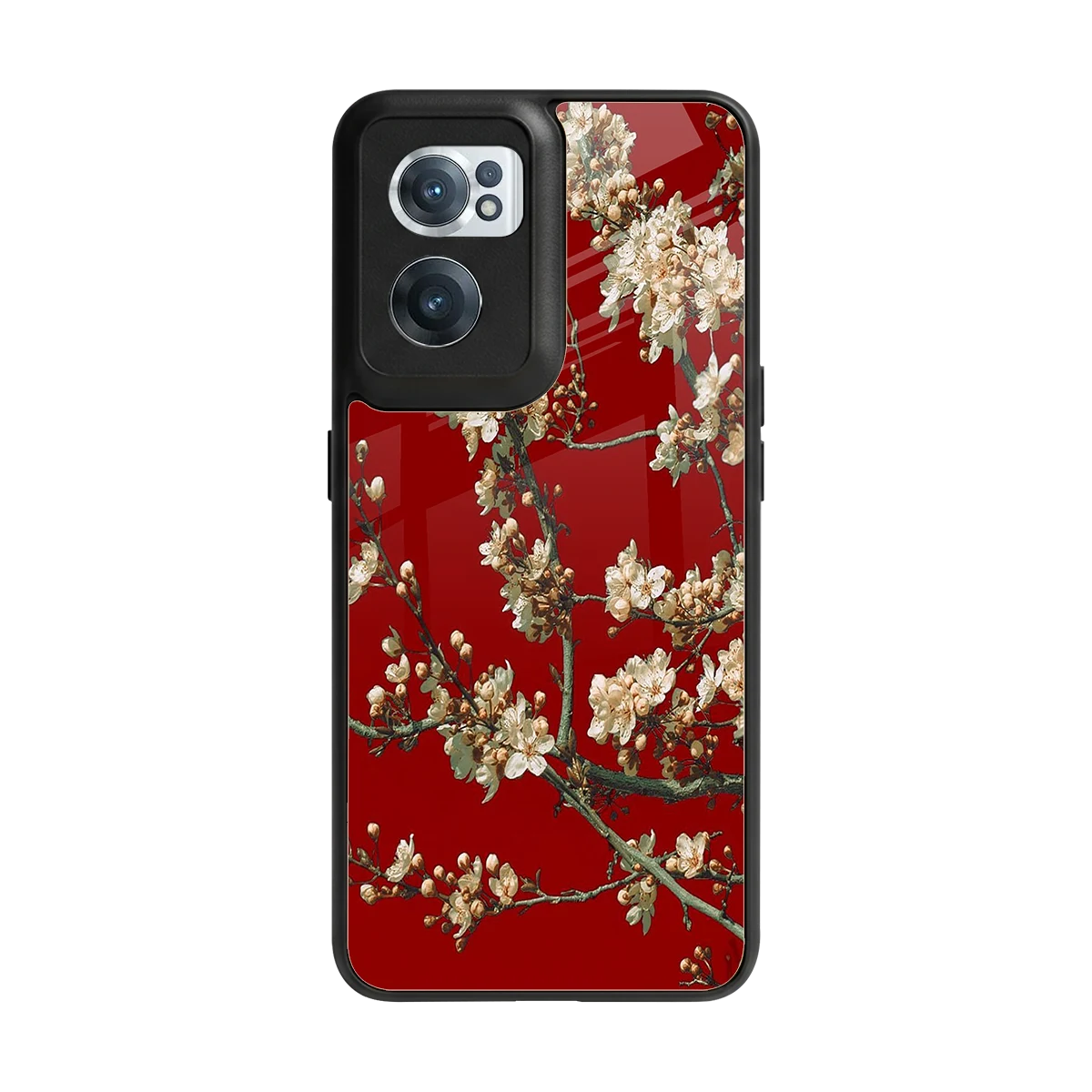 Scarlet Petals back phone cover | glass case for oneplus nord ce 2