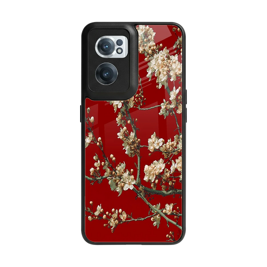 Scarlet Petals back phone cover | glass case for oneplus nord ce 2