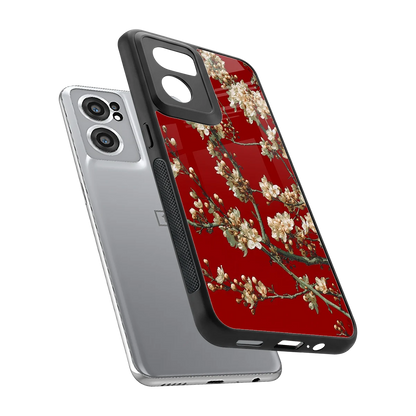 Scarlet Petals sleek oneplus nord ce 2 cover with tempered glass back and TPU edges