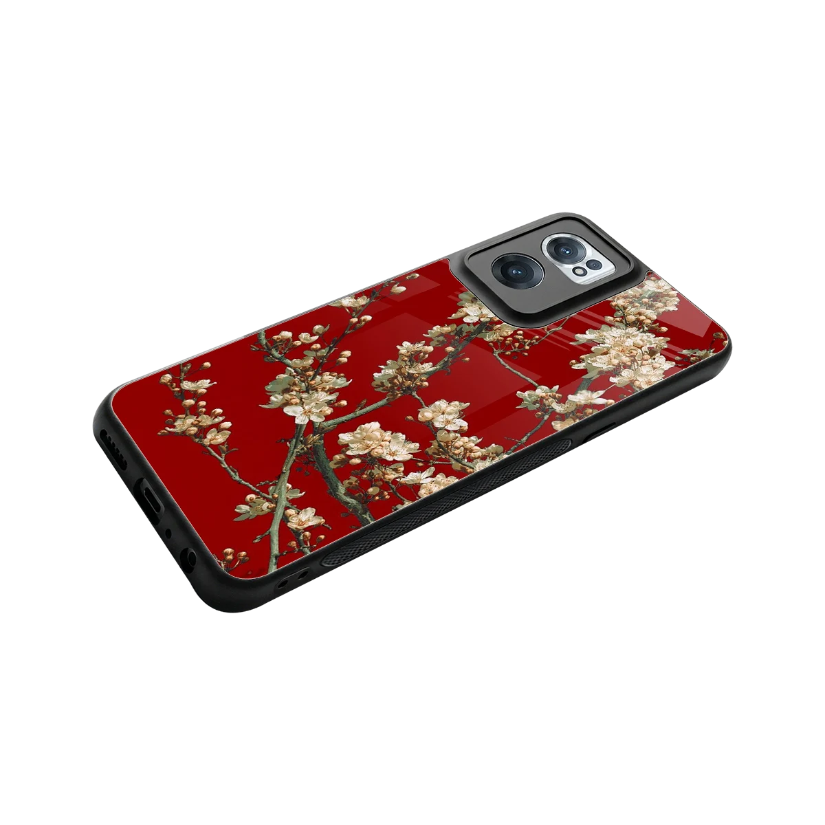 Scarlet Petals stylish phone case for oneplus nord ce 2 | glossy glass and slim fit