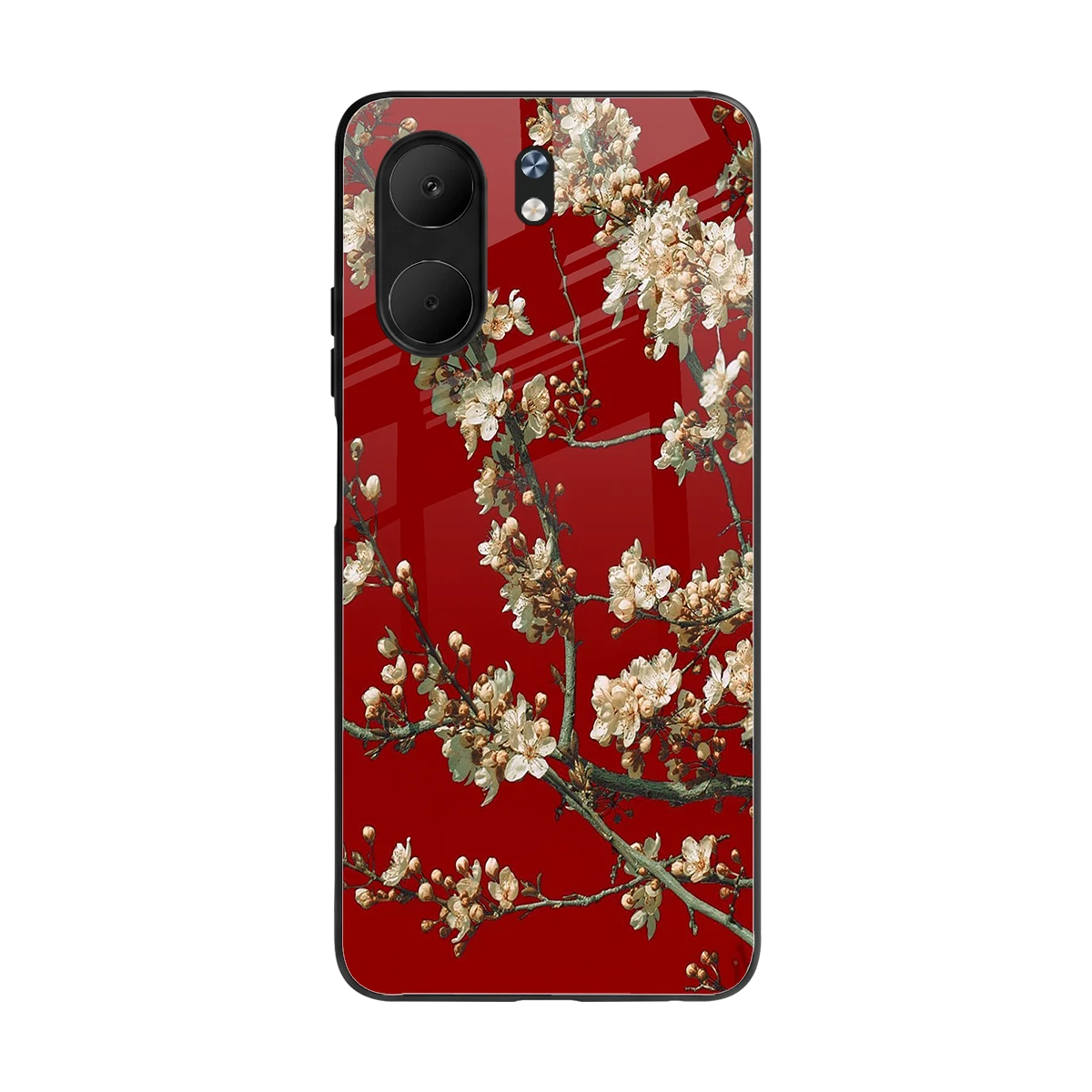 Scarlet Petals back phone cover | glass case for oppo a5x 5g
