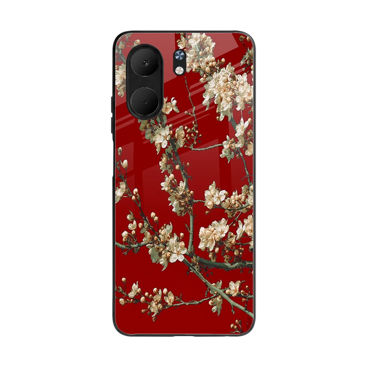 Scarlet Petals back phone cover | glass case for oppo a5x 5g