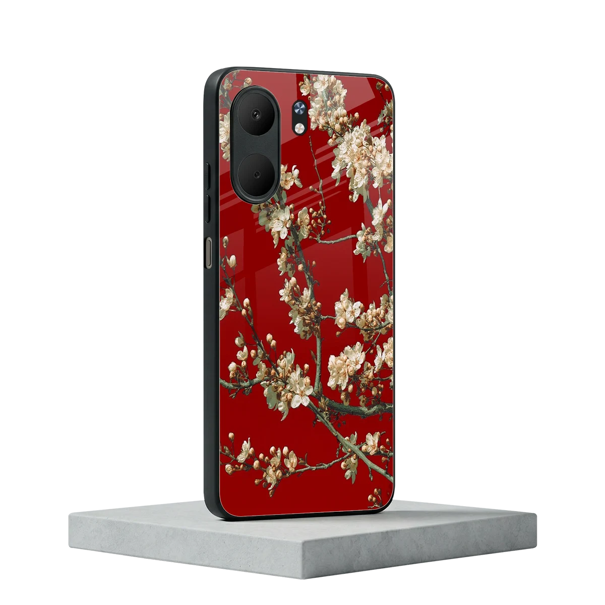 Scarlet Petals oppo a5x 5g mobile cover | shockproof glass phone case