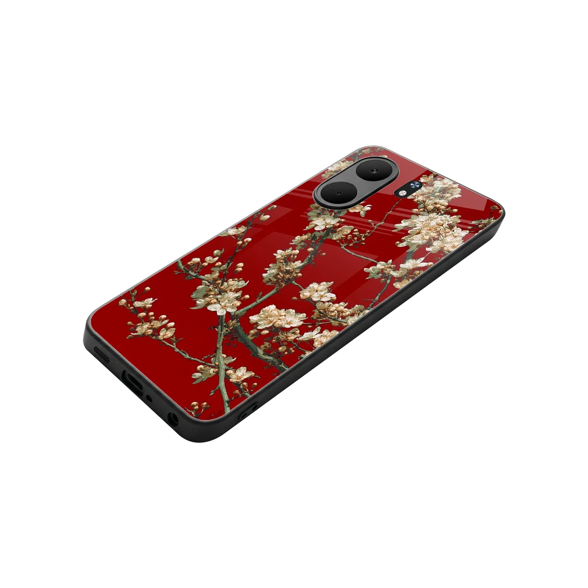 Scarlet Petals stylish phone case for oppo a5x 5g | glossy glass and slim fit