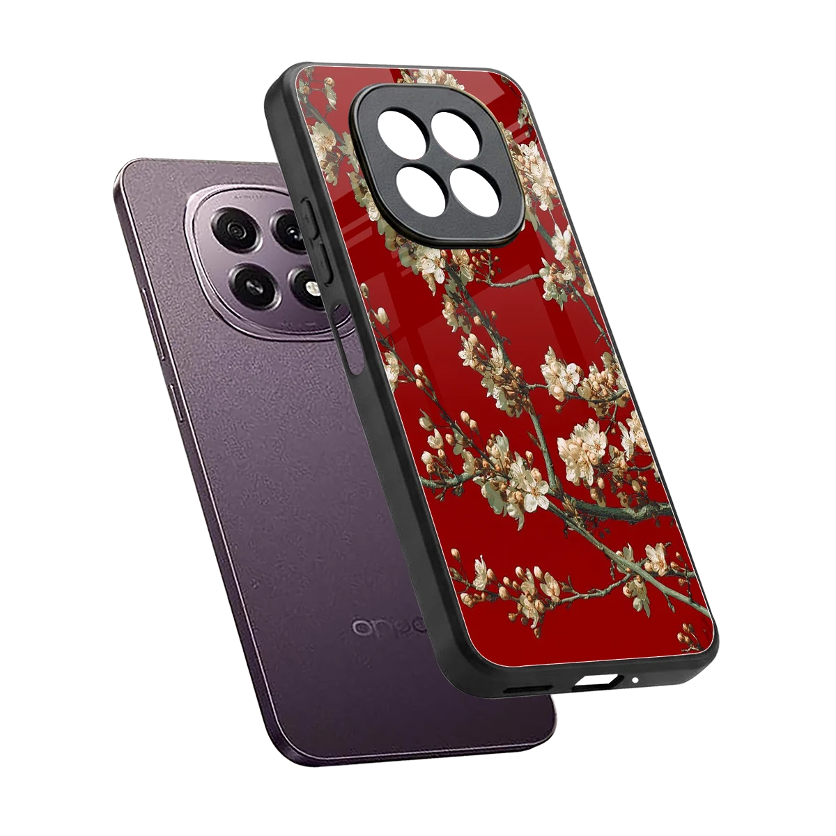 Scarlet Petals sleek oppo f29 5g cover with tempered glass back and TPU edges
