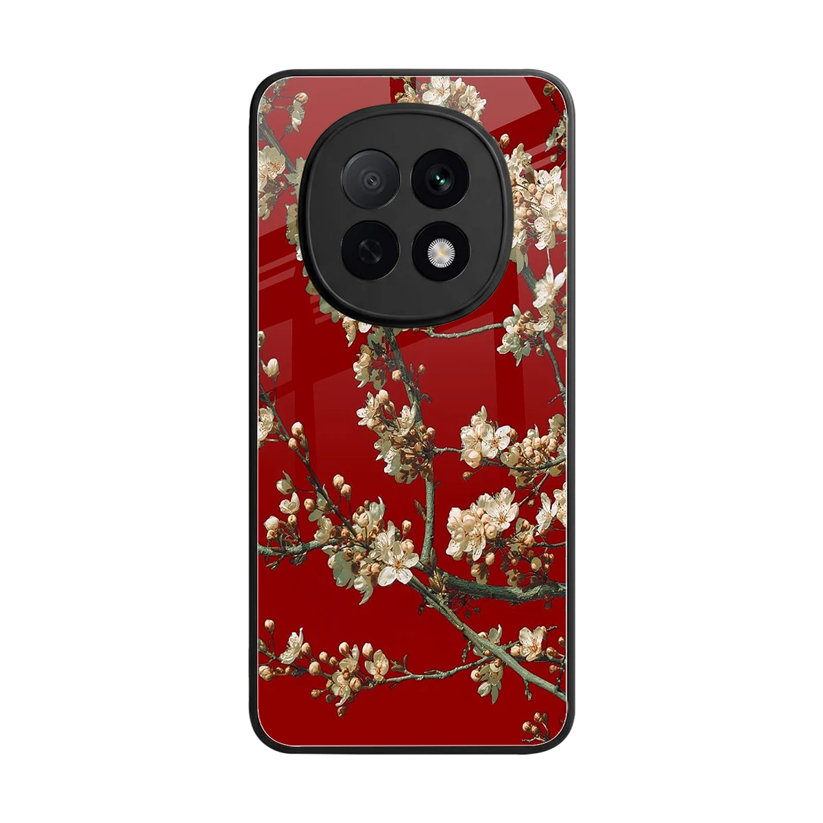 Scarlet Petals back phone cover | glass case for oppo f29 pro 5g
