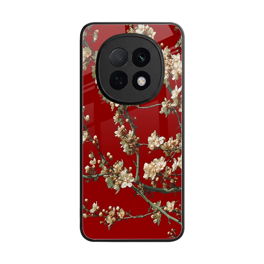 Scarlet Petals back phone cover | glass case for oppo f29 pro 5g