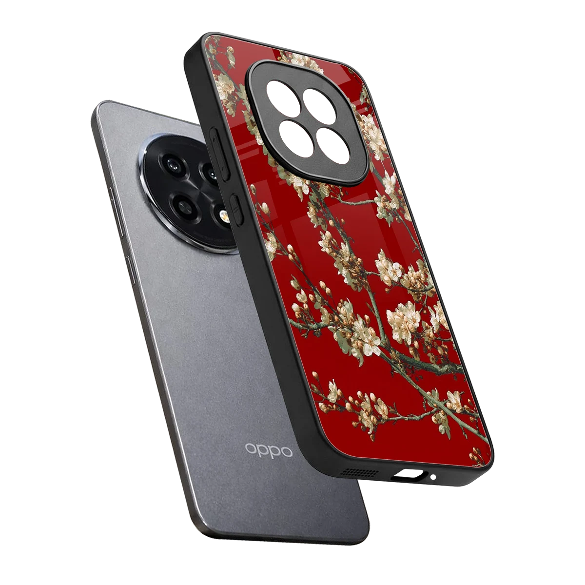 Scarlet Petals sleek oppo f29 pro 5g cover with tempered glass back and TPU edges