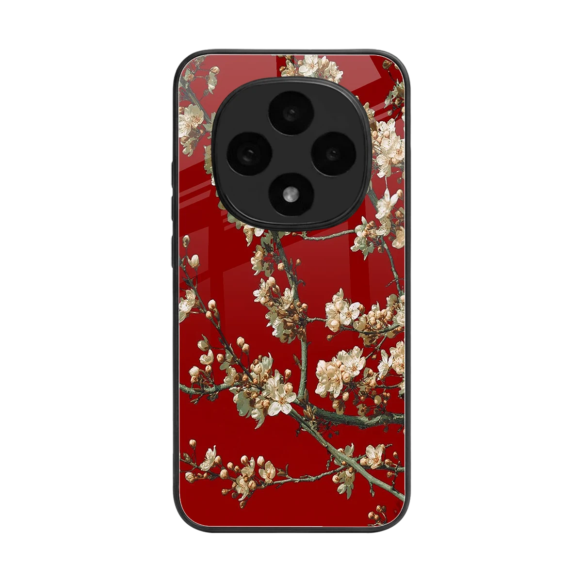 Scarlet Petals back phone cover | glass case for oppo f31 pro 5g