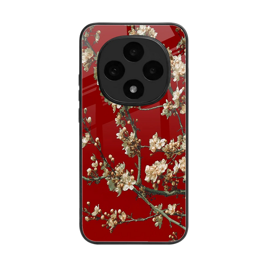 Scarlet Petals back phone cover | glass case for oppo f31 pro 5g