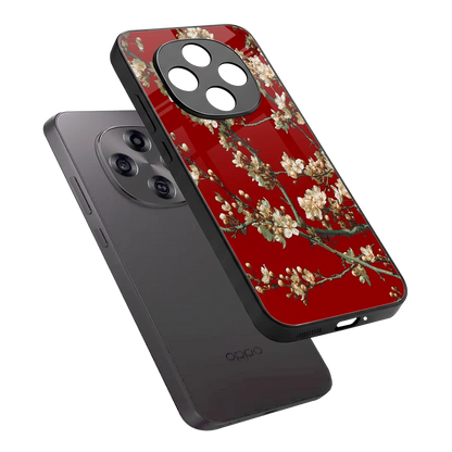 Scarlet Petals sleek oppo f31 pro 5g cover with tempered glass back and TPU edges