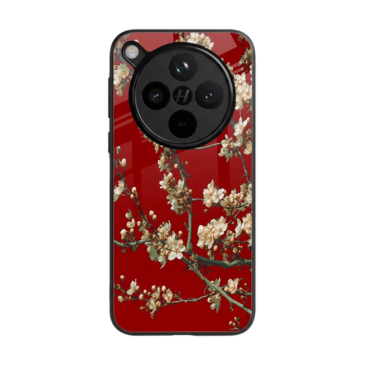 Scarlet Petals back phone cover | glass case for oppo find x8