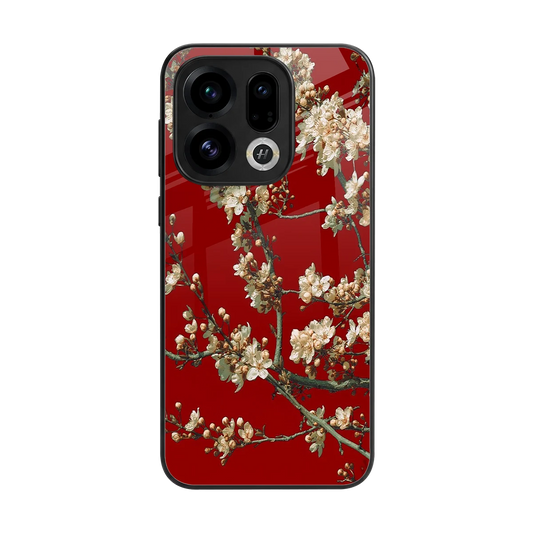 Scarlet Petals back phone cover | glass case for oppo find x9