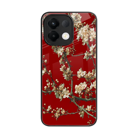 Scarlet Petals back phone cover | glass case for oppo k13 5g